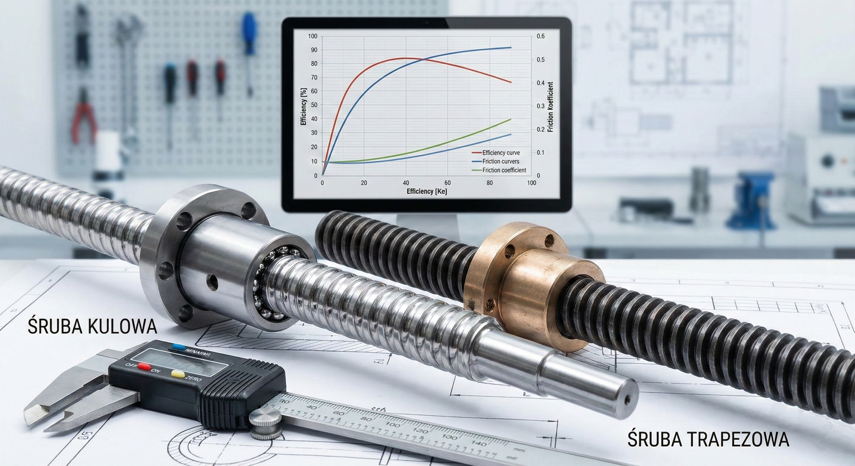 Śruby kulowe vs. Trapezowe: Sprawność, prędkość i samohamowność