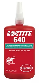 LOCTITE 640 to zaawansowany, anaerobowy klej do mocowania metalowych części wsp&oacute;łosiowych, takich jak łożyska i tuleje. Produkt ten został stworzony z myślą o aplikacjach, kt&oacute;re są narażone na wysokie temperatury i duże obciążenia dynamiczne. Dzięki swojej unikalnej formule, LOCTITE 640 doskonale wypełnia wszelkie mikroszczeliny między elementami, co zapobiega luzowaniu i korozji ciernej, a jednocześnie zapewnia trwałe połączenie w ekstremalnych warunkach |DAKAM