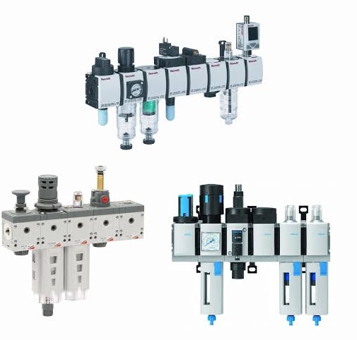 Obraz jest czystą, techniczną i uporządkowaną kompozycją, kt&oacute;ra wizualnie komunikuje kluczową rolę przygotowania sprężonego powietrza w systemach pneumatycznych. Całość emanuje precyzją, niezawodnością i zaawansowaniem technologicznym. Dominują w niej lśniące metaliczne odcienie srebra i szarości (aluminium, stal), przełamane przezroczystymi elementami zbiornik&oacute;w kondensatu oraz akcentami kolorystycznymi manometr&oacute;w (np. czerwień, błękit). Tło jest minimalistyczne, studyjne, w odcieniach bieli lub jasnej szarości, aby skupić całą uwagę na detalach.  Pierwszy plan &ndash; Modułowa stacja FRL:  W centrum kompozycji znajduje się idealnie skomponowany, modułowy blok przygotowania powietrza (FRL &ndash; Filtr, Reduktor, Smarownica), ukazany w spos&oacute;b, kt&oacute;ry podkreśla jego funkcjonalność i jakość wykonania. Widoczne są poszczeg&oacute;lne sekcje, harmonijnie połączone:  Filtr (F): Umieszczony jako pierwszy element od lewej. Charakteryzuje się przezroczystym zbiornikiem kondensatu na dole, w kt&oacute;rym można dostrzec subtelne kropelki wody. U g&oacute;ry widoczna jest metalowa obudowa i precyzyjne przyłącza.  Reduktor (R): Zlokalizowany pośrodku. Wyposażony jest w wyraźny manometr (okrągły wskaźnik ciśnienia) z czytelną skalą i wskaz&oacute;wką, a także pokrętło do regulacji ciśnienia. Podkreśla to precyzyjną kontrolę nad medium.  Smarownica (L): Umieszczona jako ostatni element od prawej. Posiada przezroczysty zbiornik na olej, w kt&oacute;rym można zaobserwować delikatną, jednorodną mgiełkę olejową &ndash; symbol dozowania środka smarnego.  Blok może być r&oacute;wnież uzupełniony o dodatkowe komponenty, takie jak:  Zaw&oacute;r odcinający: Na wejściu, z wyraźnym, często czerwonym pokrętłem lub dźwignią.  Manometry dodatkowe: Na wyjściu bloku lub na poszczeg&oacute;lnych sekcjach.  Przyłącza: Lśniące, precyzyjne gwintowane przyłącza wlotowe i wylotowe.  Cały blok jest perfekcyjnie oświetlony, co wydobywa fakturę metalu, przezroczystość zbiornik&oacute;w i precyzję wykonania każdego detalu. Na poszczeg&oacute;lnych elementach mogą być widoczne subtelne logotypy wiodących producent&oacute;w (FESTO, AVENTICS, SMC itp.), co dodatkowo wzmacnia wrażenie profesjonalizmu.  Przesłanie i hasło reklamowe:  Obraz komunikuje kluczowe wartości: czystość, stabilność, precyzję i ochronę. Jest skierowany do inżynier&oacute;w, automatyk&oacute;w i specjalist&oacute;w utrzymania ruchu, podkreślając fundamentalne znaczenie odpowiedniego przygotowania powietrza dla bezawaryjnej pracy system&oacute;w pneumatycznych.  Całość może być wzmocniona hasłem, kt&oacute;re podsumowuje korzyści:  "Czyste powietrze. Niezawodny system. Profesjonalne przygotowanie powietrza."  "Kontroluj jakość. Zoptymalizuj wydajność. Zabezpiecz swoją pneumatykę."  "Fundament każdej efektywnej automatyzacji &ndash; precyzyjne przygotowanie powietrza."