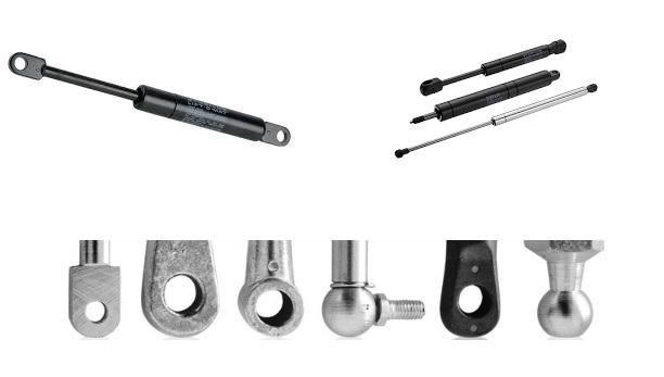 Obraz przedstawia r&oacute;żnorodne mocowania do sprężyn gazowych (siłownik&oacute;w gazowych), kt&oacute;re służą do ich prawidłowego i bezpiecznego montażu. Na zdjęciu widać typowe elementy, takie jak:  Gniazda przegub&oacute;w kulowych: P&oacute;łkoliste uchwyty, kt&oacute;re łączą się z kulistymi zakończeniami sprężyny, umożliwiając ruch obrotowy.  Łączniki oczkowe: Metalowe elementy z otworem, często w kształcie litery &bdquo;U&rdquo; lub prostym, do kt&oacute;rych wsuwa się sworzeń.  Uchwyty montażowe/wsporniki: Płaskie lub kątowe blaszki z otworami, przeznaczone do przykręcenia do powierzchni, na kt&oacute;rej ma być zamontowany siłownik.  Sworznie kulowe: Małe, okrągłe elementy montowane na stałe do powierzchni, na kt&oacute;re nakłada się gniazdo kulowe z końca sprężyny.  Prawidłowy dob&oacute;r mocowania jest kluczowy dla długiej żywotności i wydajności sprężyny gazowej, ponieważ zapobiega uszkodzeniom tłoczyska i uszczelnień, kt&oacute;re mogą wynikać z niewłaściwego obciążenia.