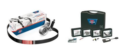 Pełen asortyment OPTIBELT. Niemiecka jakość dostępna w DAKAM. Obraz jest ucieleśnieniem niemieckiej inżynierii, precyzji i kompleksowej oferty w dziedzinie techniki napędów pasowych, które są synonimami marki OPTIBELT. Kompozycja łączy w sobie solidny, techniczny wizerunek całego asortymentu produktów (pasy klinowe, zębate, koła) z profesjonalizmem i dostępnością, jakie budzi autoryzowany polski dystrybutor DAKAM. Dominują w niej ikoniczne barwy OPTIBELT – głęboki błękit, czerwień i biel – oraz czerń samych pasów. W centrum uwagi, na czystej, industrialnej powierzchni (np. metalowym stole warsztatowym lub białym tle), znajduje się starannie zaaranżowany zestaw flagowych produktów OPTIBELT, który wizualnie demonstruje "asortyment": • Pasy klinowe wysokiej wydajności: Prezentowany jest solidny pas klinowy, np. z serii RED POWER (z charakterystycznym czerwonym grzbietem) lub standardowy optibelt SK (z niebieską etykietą). • Pasy zębate (Timing Belts): o Gumowe: Obok leży precyzyjny pas zębaty gumowy (np. OMEGA lub DELTA), symbolizujący napędy synchroniczne. o Poliuretanowe: Dla kontrastu, w kompozycji znajduje się również biały lub przezroczysty pas poliuretanowy (np. ALPHA), co podkreśla różnorodność materiałową. • Koła pasowe: Uzupełnieniem zestawu jest solidne, metalowe koło pasowe (klinowe lub zębate), co komunikuje dostępność kompletnych rozwiązań napędowych (pas + koło). • Marka Premium: Na grzbiecie każdego pasa widoczne jest wyraźne, białe lub żółte oznaczenie z logo "optibelt" oraz często z napisem "Made in Germany". Tło jest subtelnie rozmyte (efekt bokeh), ale jednoznacznie wskazuje na profesjonalną, wielkoskalową dystrybucję na terenie Polski: • Nowoczesny magazyn DAKAM: W tle widać rzędy wysokich regałów magazynowych, wypełnionych uporządkowanymi, oryginalnymi, niebiesko-białymi opakowaniami (tulejami) OPTIBELT. Duża ilość towaru na stanie wizualnie potwierdza status "sprawdzonego dystrybutora". • Logo Dystrybutora: W dyskretnym, ale widocznym miejscu umieszczone jest logo DAKAM, z dopiskiem "Autoryzowany Dystrybutor OPTIBELT", co buduje jego markę jako zaufanego partnera w dziedzinie techniki napędowej. Obraz niesie jasny komunikat: "Jako autoryzowany polski dystrybutor DAKAM, posiadamy na stanie pełen asortyment oryginalnych, niemieckich pasów napędowych (klinowych, zębatych, wielorowkowych) i kół pasowych OPTIBELT".